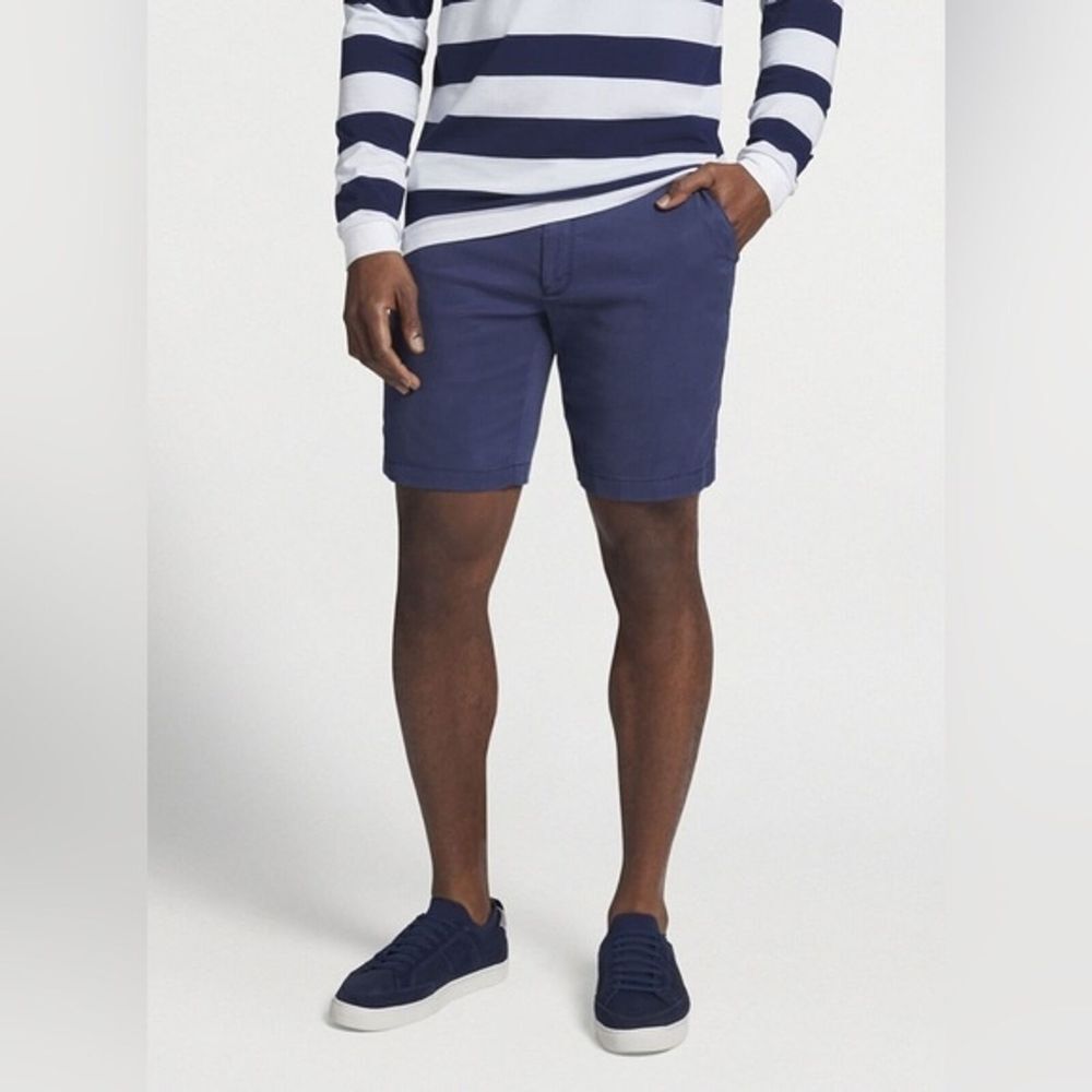 Peter Millar Men's Pima Cotton‎ Twill Navy Shorts- Size 38